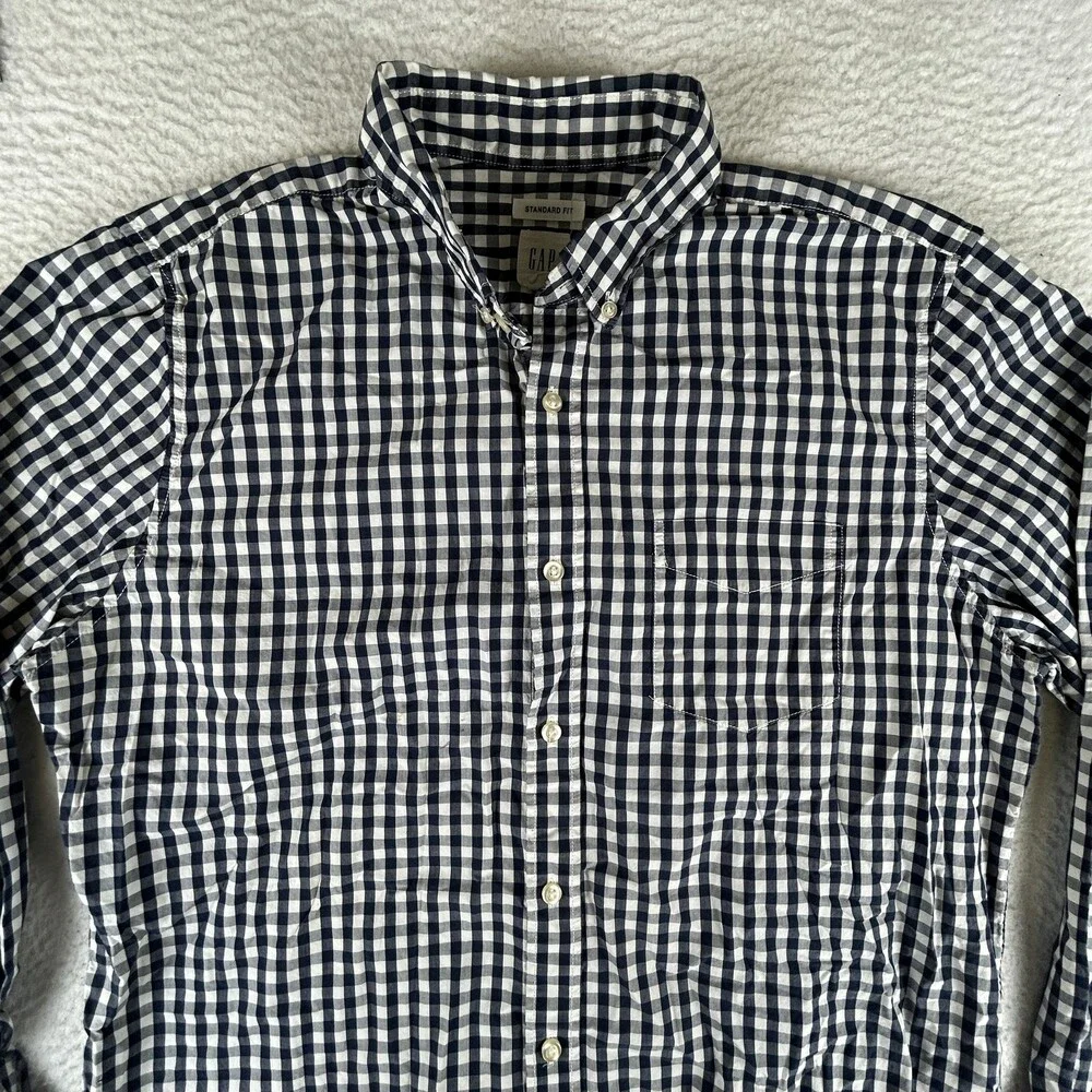 Gap Shirt Mens Large Plaid Gingham Button Down Lot of 2 Flannel Casual